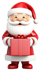 Obraz premium PNG 3d cute Santa carry a Christmas gift box