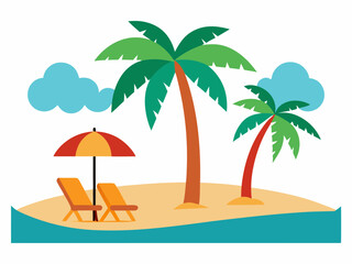 Summer beach vector illustration