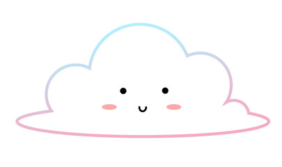 White clouds with rainbow edges
