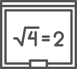 School board with math equation line icon. Education symbol