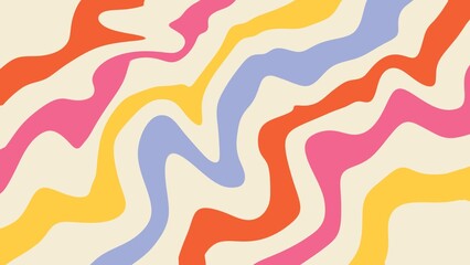Colorful abstract wave pattern background in retro vintage style