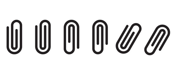 Obraz premium Simple set of paperclip icon. attached link file icon, internet web page URL icon, attachment, document, office paper clip icon symbol. Paperclip vector illustration in transparent background.Eps10