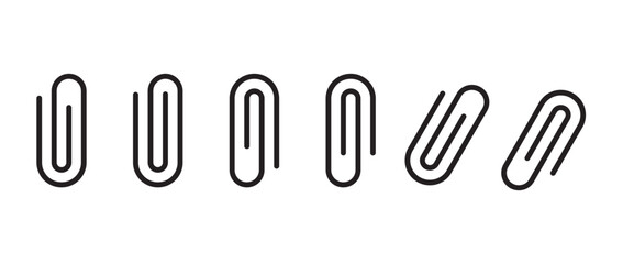 Simple of paperclip line icon. attached link file icon, internet web page URL icon, attachment, document, office paper clip icon symbol. Paperclip vector illustration in transparent background. Eps10