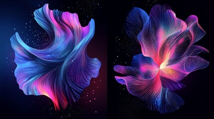 Obraz premium Mesmerizing Celestial Betta Fish Flowing in Cosmic Space