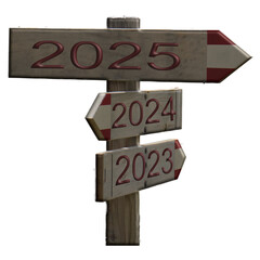 Signage indicating 2025