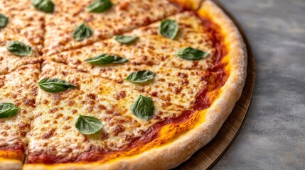 Margarita pizza fresh out of oven, crispy crust, 3D illustration
