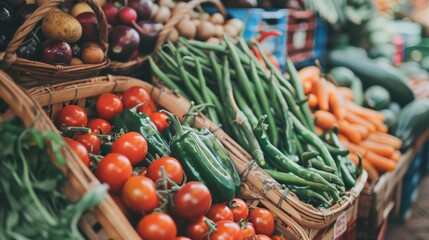 Fresh Vegetables at Local Market Display