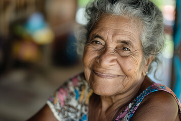 Smiling Elderly Brazilian Woman with Joyful Expression and Warmth