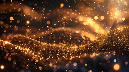 Obraz premium Glitter golden background. Shiny gold texture for party invitation, packaging, Christmas, New Year and birthday cards. Abstract vector pattern 