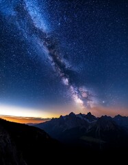 Milky Way over mountains