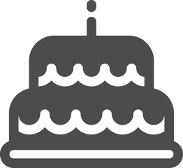 Birthday cake black icon. Sweet dessert symbol