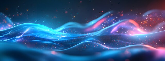 Fototapeta premium A holographic pattern of swirling liquid with multiple colors, creating an abstract and dynamic visual effect