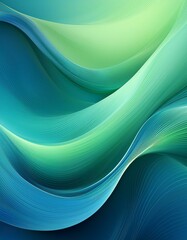 Fototapeta premium Abstract blue and green waves