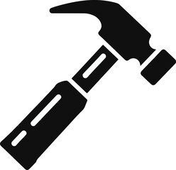 Hammer icon. Black, minimalist icon isolated on white background. Hammer simple silhouette. Web site page and mobile app design vector element