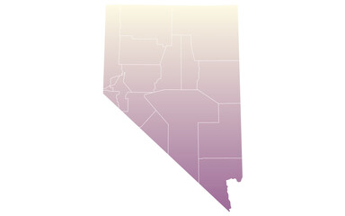 Nevada administrative map. counties map of Nevada, blank Map, empty map of Nevada