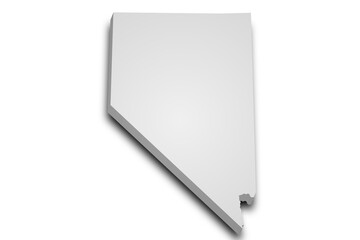 3d Map of Nevada state with color. United State of America, US, United State