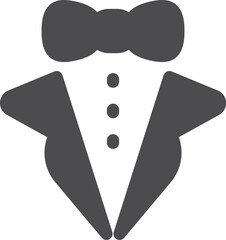 Tuxedo and bow black icon. Black tie party symbol © MicroOne