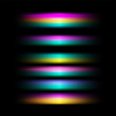 Square abstract black background with glowing gradient colored blurred stripes like caramel. Vector illustration EPS10