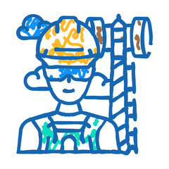 telecommunications equipment installers repairers doodle icon sketch vector. telecommunications equipment installers repairers sign. isolated symbol illustration