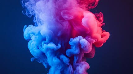 Colorful Smoke Explosion in Vibrant Hues of Blue and Red