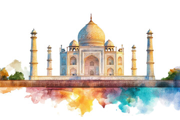 Fototapeta premium PNG Taj Mahal landmark architecture illustration.