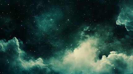 Obraz premium Mesmerizing Celestial Dreamscape: An Ethereal Night Sky Filled with Clouds and Stars