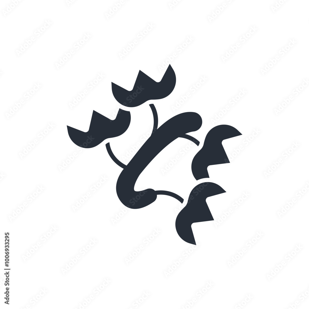 Poster grape leaves icon. vector.editable stroke.linear style sign for use web design,logo.symbol illustrat