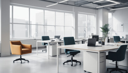 Fototapeta premium Abstract Blurred Office Interior for Business Background.