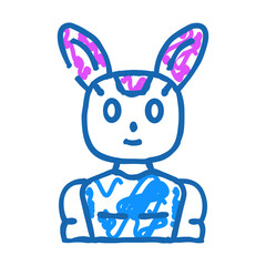 character chat bot doodle icon sketch vector. character chat bot sign. isolated symbol illustration