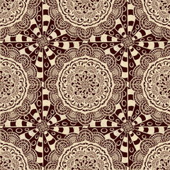 Abstract kaleidoscope drawing samless pattern. Illustration with texture and noise