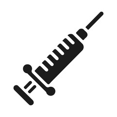 Syringe with needle black silhouette icon design