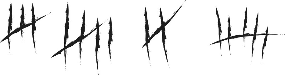 Fototapeta premium Tally mark number lines. Hand drawn sticks for counting time.vector eps10