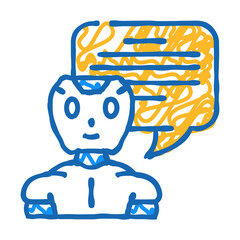 communication chat bot doodle icon sketch vector. communication chat bot sign. isolated symbol illustration