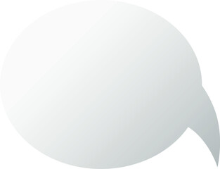 Speech bubble with smooth gradient. White balloon template
