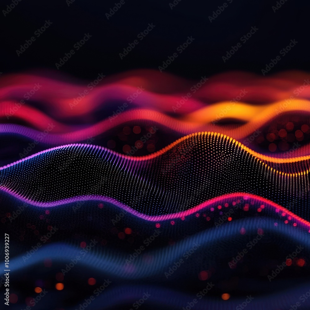 Aufkleber a vibrant, abstract representation of sound waves, showcasing dynamic colors and intricate patterns 
