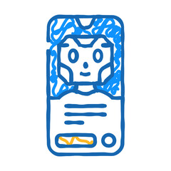 mobile chat bot doodle icon sketch vector. mobile chat bot sign. isolated symbol illustration