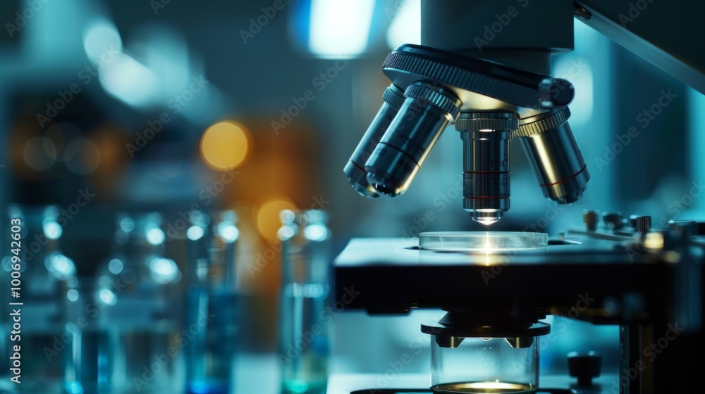 Poster A microscope is focused on a small object