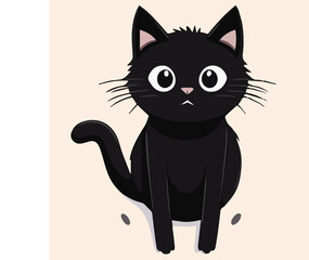 illustration Vector of cute black Cat 