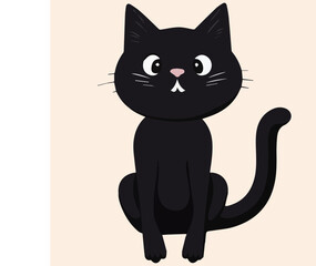 illustration Vector of cute black Cat 