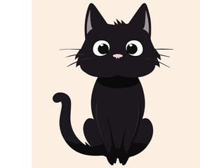 illustration Vector of cute black Cat 