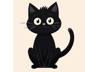 illustration Vector of cute black Cat 