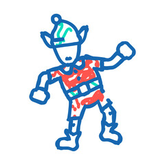 elf funny doodle icon sketch vector. elf funny sign. isolated symbol illustration