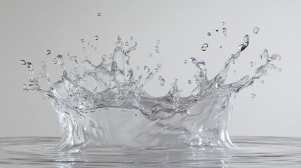 Captivating Splash of Clear Water Creating Beautiful Ripples Against a Minimalistic Background