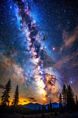 Fototapeta premium Night sky with stars and clouds