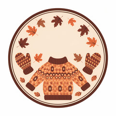 autumn label , fall theme isolated on white background 