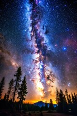 Fototapeta premium Night sky with stars and clouds