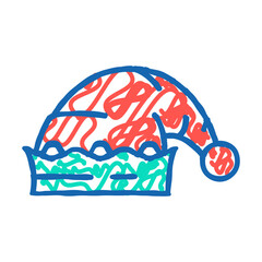 Obraz premium hat elf christmas xmas doodle icon sketch vector. hat elf christmas xmas sign. isolated symbol illustration