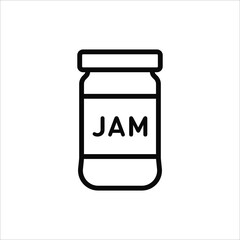 Jam Jar Vector Icon - Isolated Sticker Design for Food and Packaging