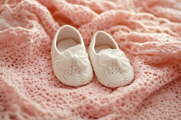 baby shoes on pink