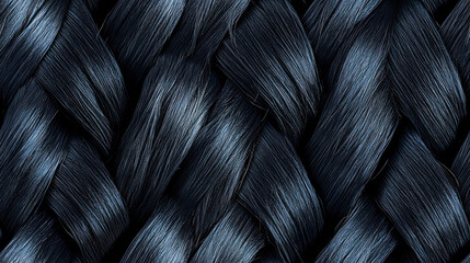 Natural Braided dark Hair Close-Up
